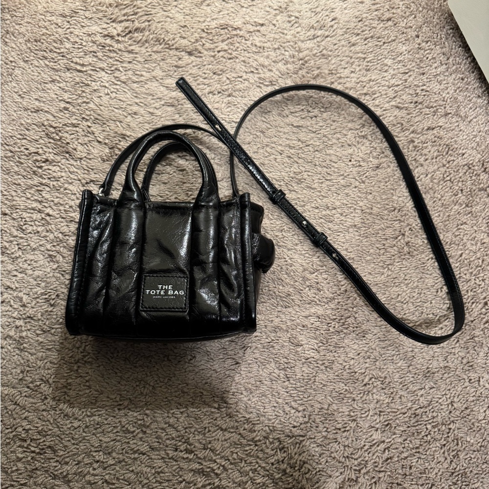 Black Leather Tote Bag
